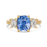 Cornflower Blue Sapphire Trilogy Engagement Ring