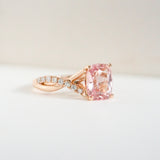 Padparadscha Sapphire Rose Gold Engagement Ring