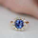 blue sapphire halo engagement ring