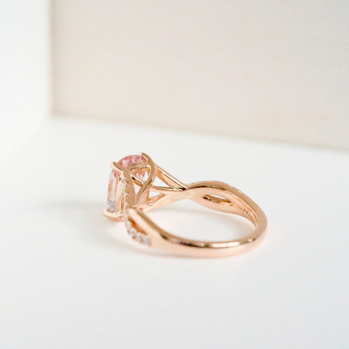 Padparadscha Sapphire Rose Gold Engagement Ring