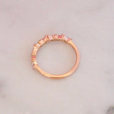 Marquise and Round Diamond Unique Wedding Band