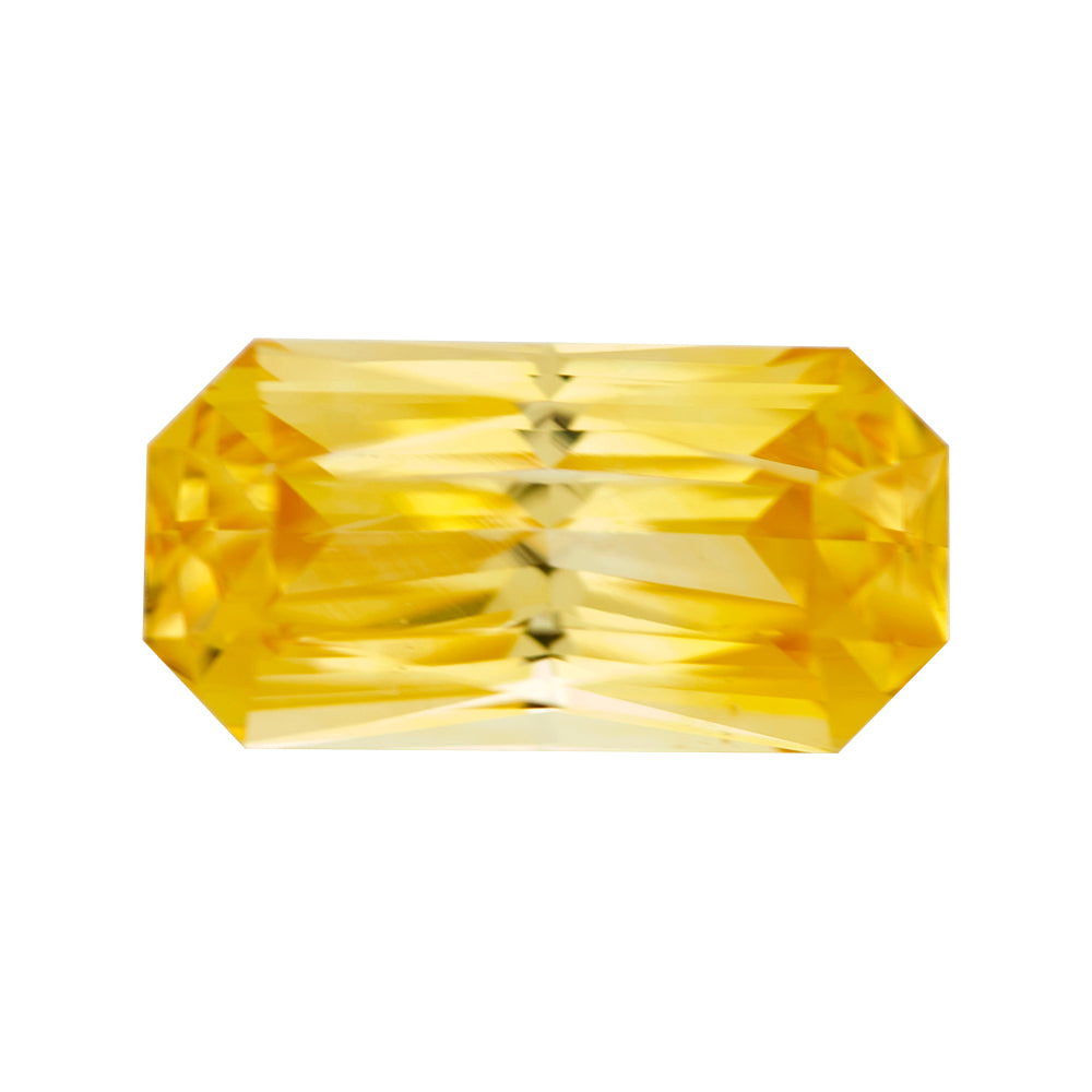 Yellow Radiant Cut Ceylon Sapphire Heated Gemstone
