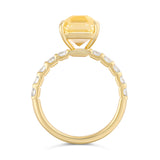 Champagne Yellow Sapphire Diamond Gold Engagement Ring