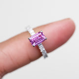 Pink Sapphire Hidden Halo Engagement Ring