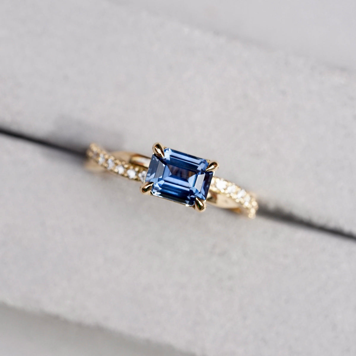 East West Sapphire Engagement Ring
