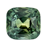 Unheated 2.66ct olive green cushion-cut sapphire from Madagascar