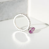 Pink Sapphire Hidden Halo Engagement Ring