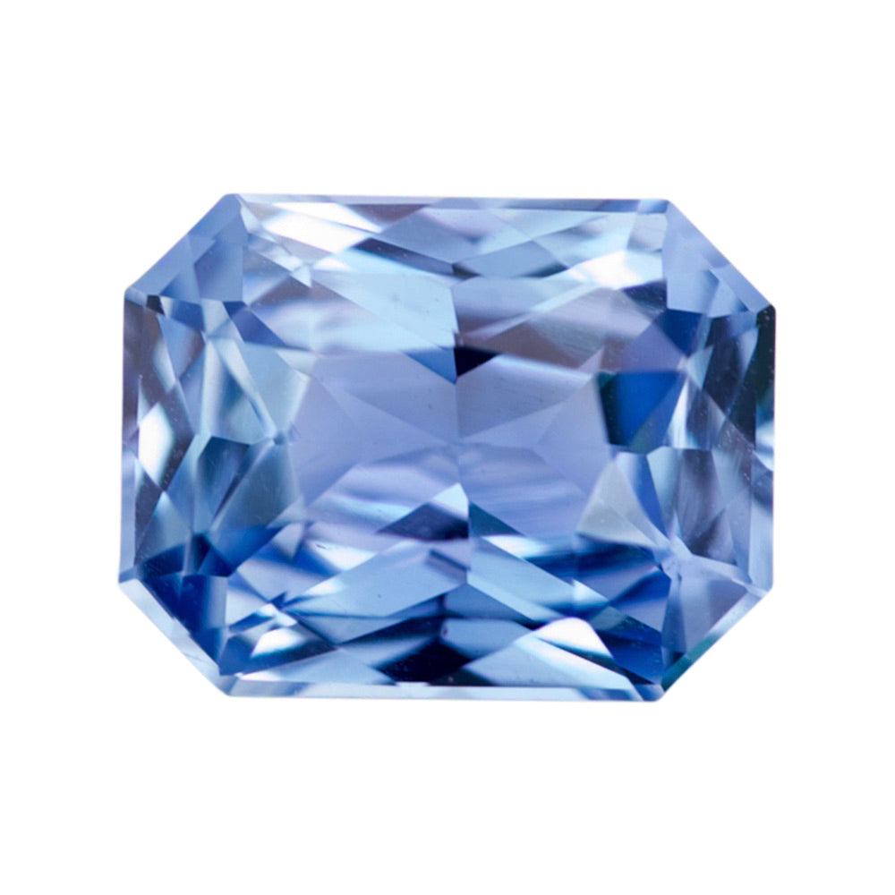 Octagonal brilliant-cut blue Ceylon sapphire, unheated