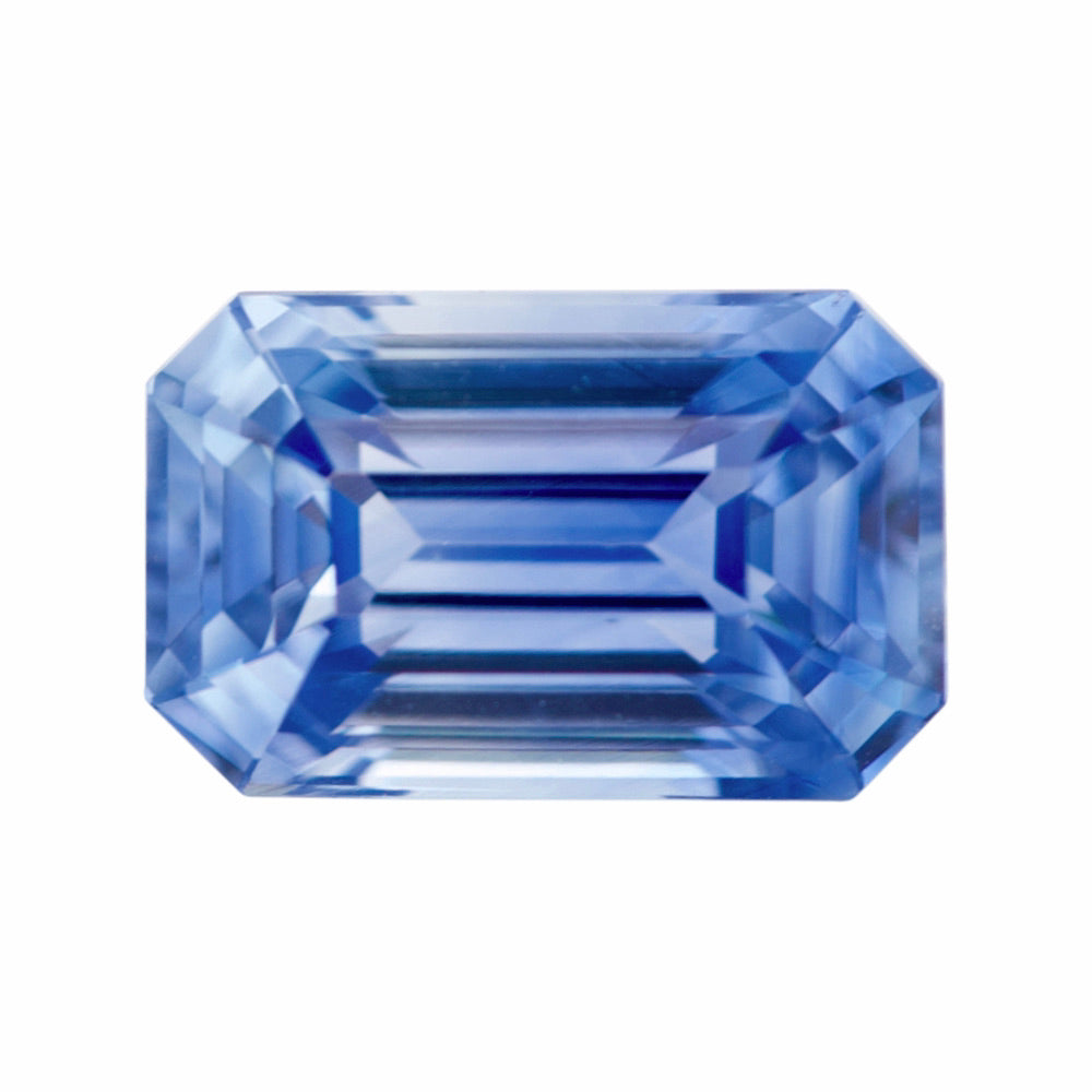 Large heated blue octagonal step-cut Ceylon sapphire