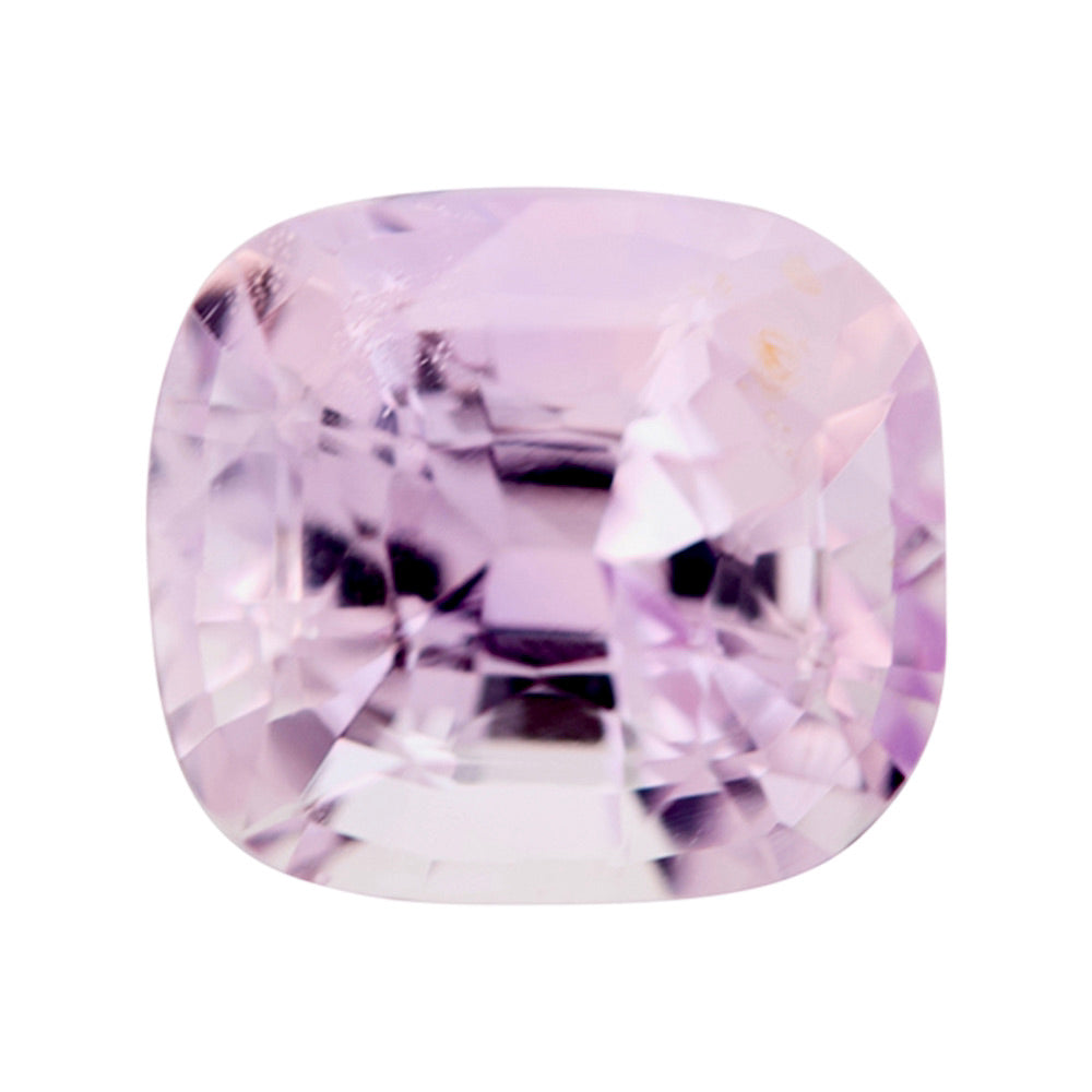 Delicate light pink cushion-cut Ceylon sapphire