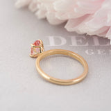 18k gold ring hand made with padparadscha pinky sapphire