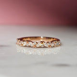 Marquise and Round Diamond Unique Wedding Band