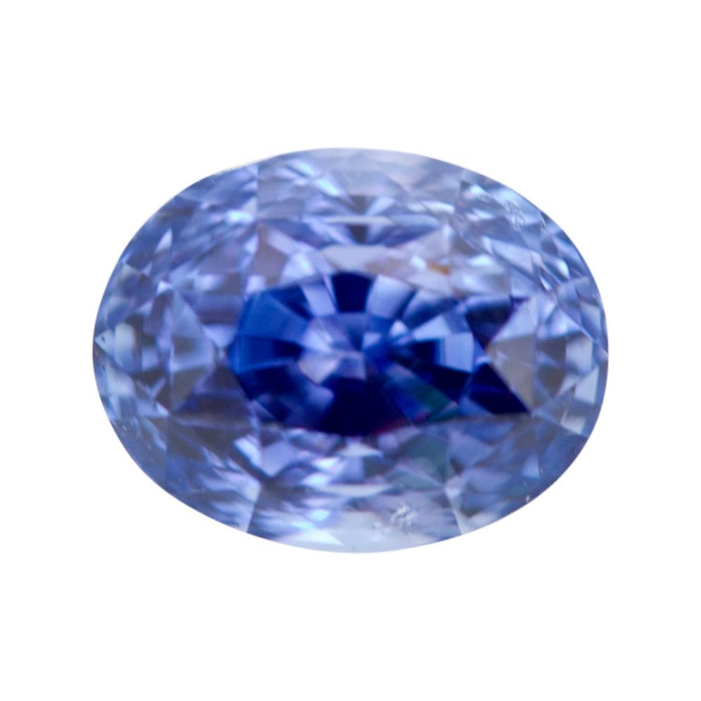 Natural blue-violet oval step-cut Ceylon sapphire