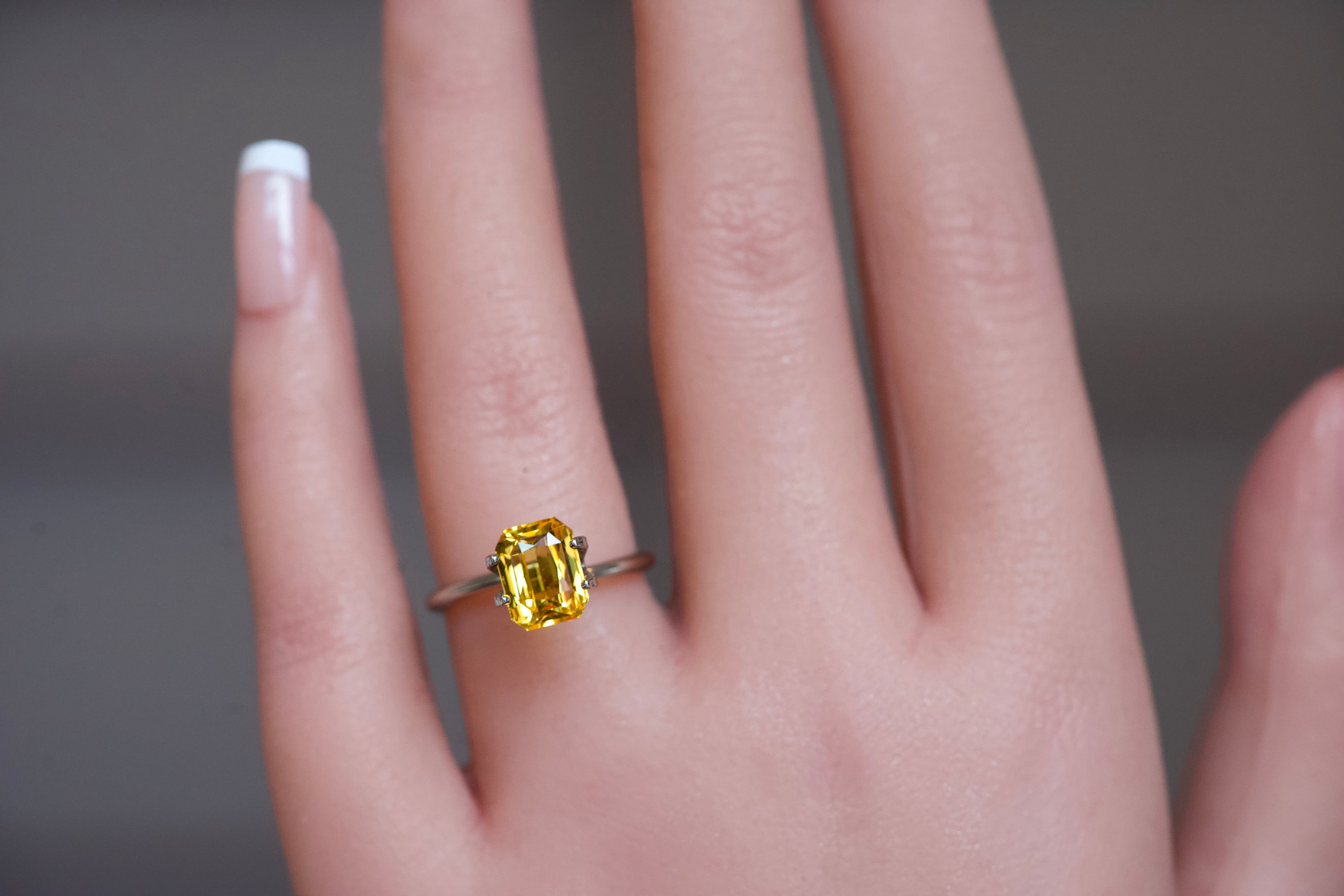 2.52 ct Yellow Radiant Sapphire Heated Gemstone