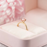 custom made sapphire ring in 18k gold in a jewellery box