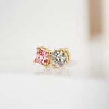 Toi-et-Moi Padparadscha Sapphire and Diamond Pendant