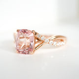 Padparadscha Sapphire Rose Gold Engagement Ring