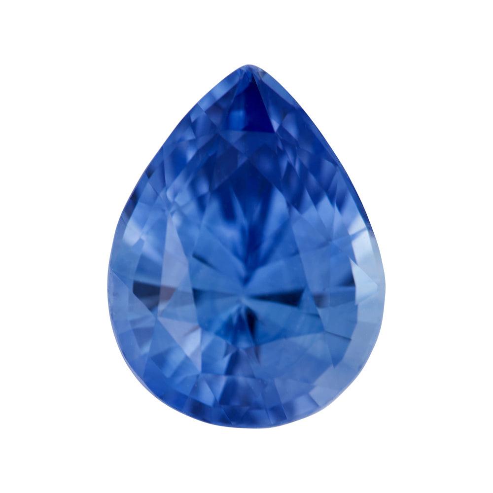 Blue Pear Cut Natural Sapphire GIA Heated Gem
