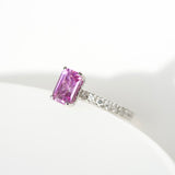 Pink Sapphire Hidden Halo Engagement Ring