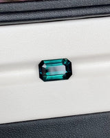 4.56 ct Deep Teal Emerald Cut Madagascar Sapphire Heated Gemstone