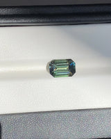 4.02 ct Olive Green Emerald Cut Madagascar Sapphire Unheated GIA Gem