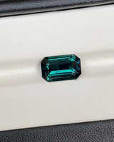 4.56 ct Deep Teal Emerald Cut Madagascar Sapphire Heated Gemstone