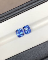 5.22 ctw Blue Cushion Cut Sapphire Pair Heated GIA Gemstones