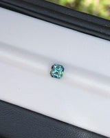 1.02 ct Bluish Green Square Emerald Cut Madagascar Sapphire Unheated Gem