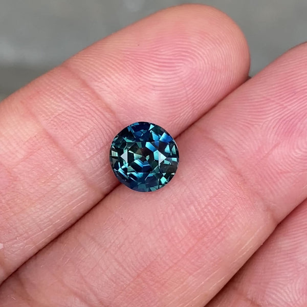 2.58 ct Teal Sapphire Round Natural Unheated