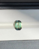 4.02 ct Olive Green Emerald Cut Madagascar Sapphire Unheated GIA Gem