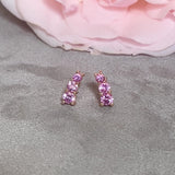 STARLET Pink Sapphire Stud Earrings 18k Rose Gold