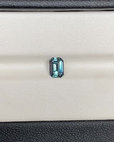 0.70 ct Bluish Green Emerald Cut Madagascar Sapphire Heated Gem