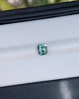 1.23 ct Bluish Green Emerald Cut Madagascar Sapphire Unheated Gem