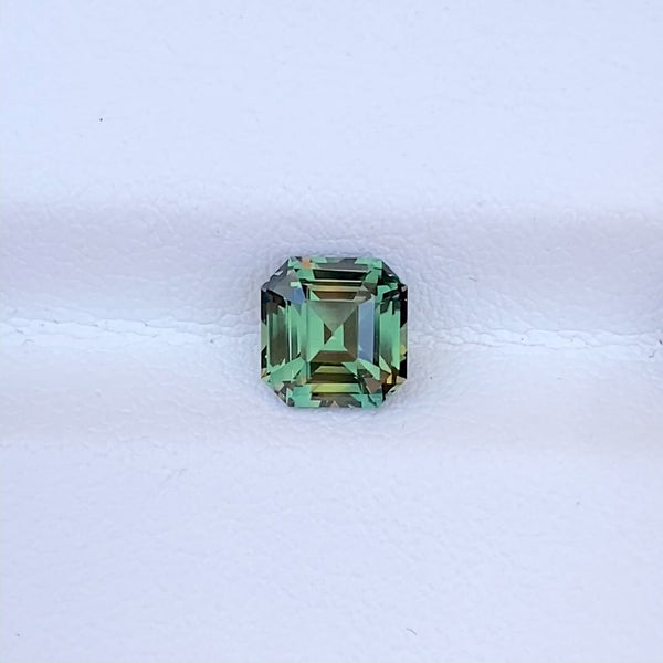 1.68 ct Green Sapphire Square Emerald Cut Natural Unheated