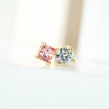 Toi-et-Moi Padparadscha Sapphire and Diamond Pendant