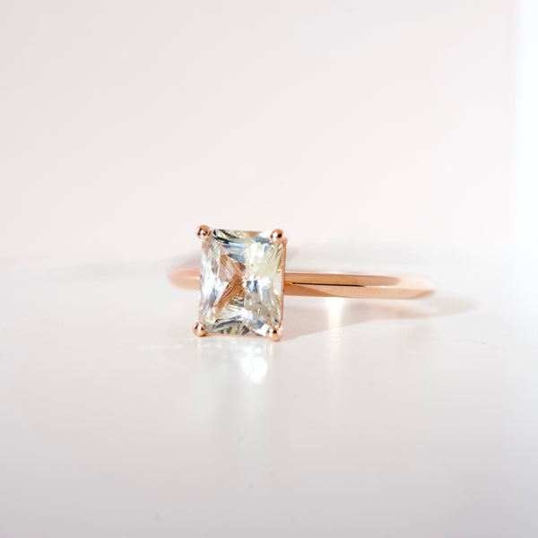 Champagne Sapphire Solitaire Rose Gold Ring