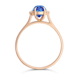 Cornflower Blue Sapphire Engagement Ring in Rose Gold