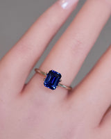 2.66 ct Royal Blue Sapphire Emerald Cut Natural Heated Sri Lanka