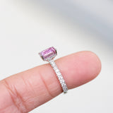 Pink Sapphire Hidden Halo Engagement Ring
