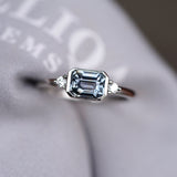 Light Grey Sapphire Trilogy Ring