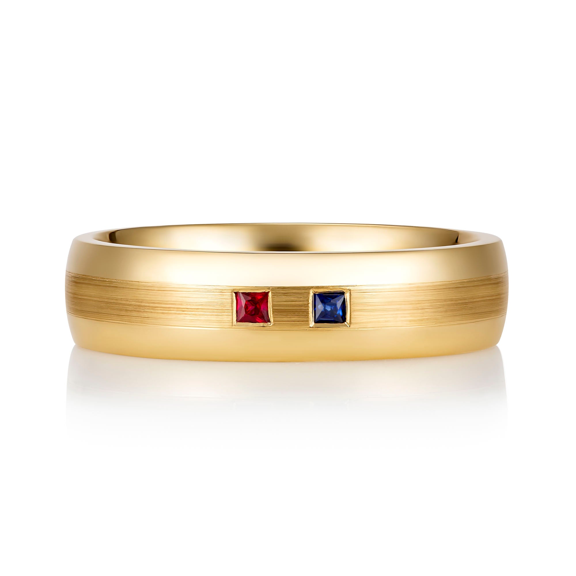 Sapphire and Ruby Set Men's Wedding Band