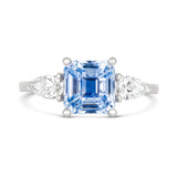 Sky Blue Ceylon Sapphire Trilogy Engagement Ring