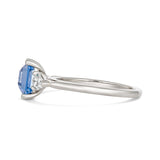 Sky Blue Ceylon Sapphire Trilogy Engagement Ring