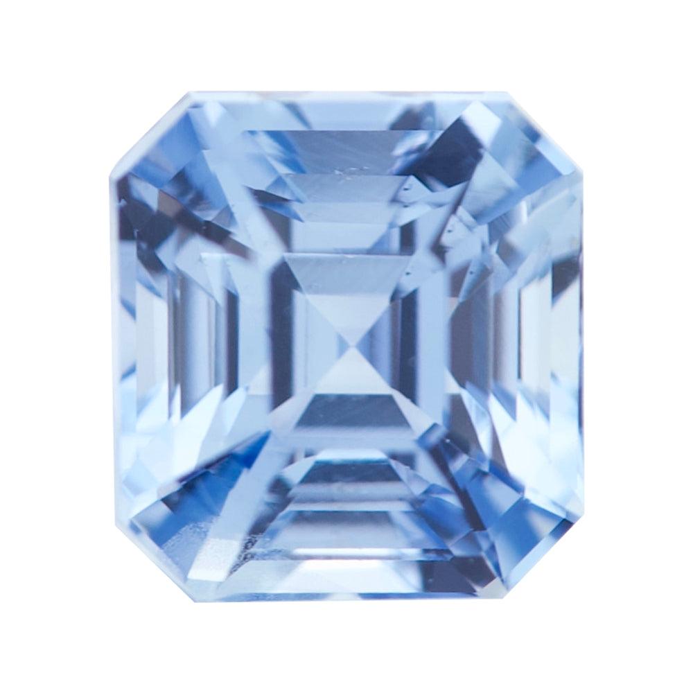 Blue Square Emerald Cut Ceylon Sapphire Unheated Gem