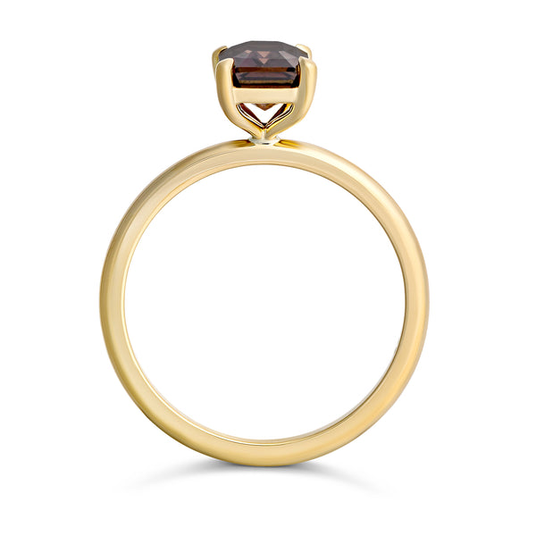 Solitaire Chocolate Brown Sapphire Ring