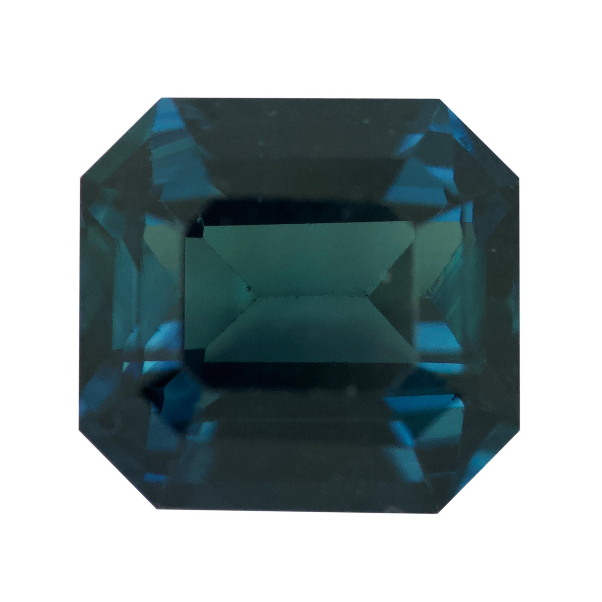 2.15 ct Teal Sapphire Emerald Cut Natural Heated Gemstones