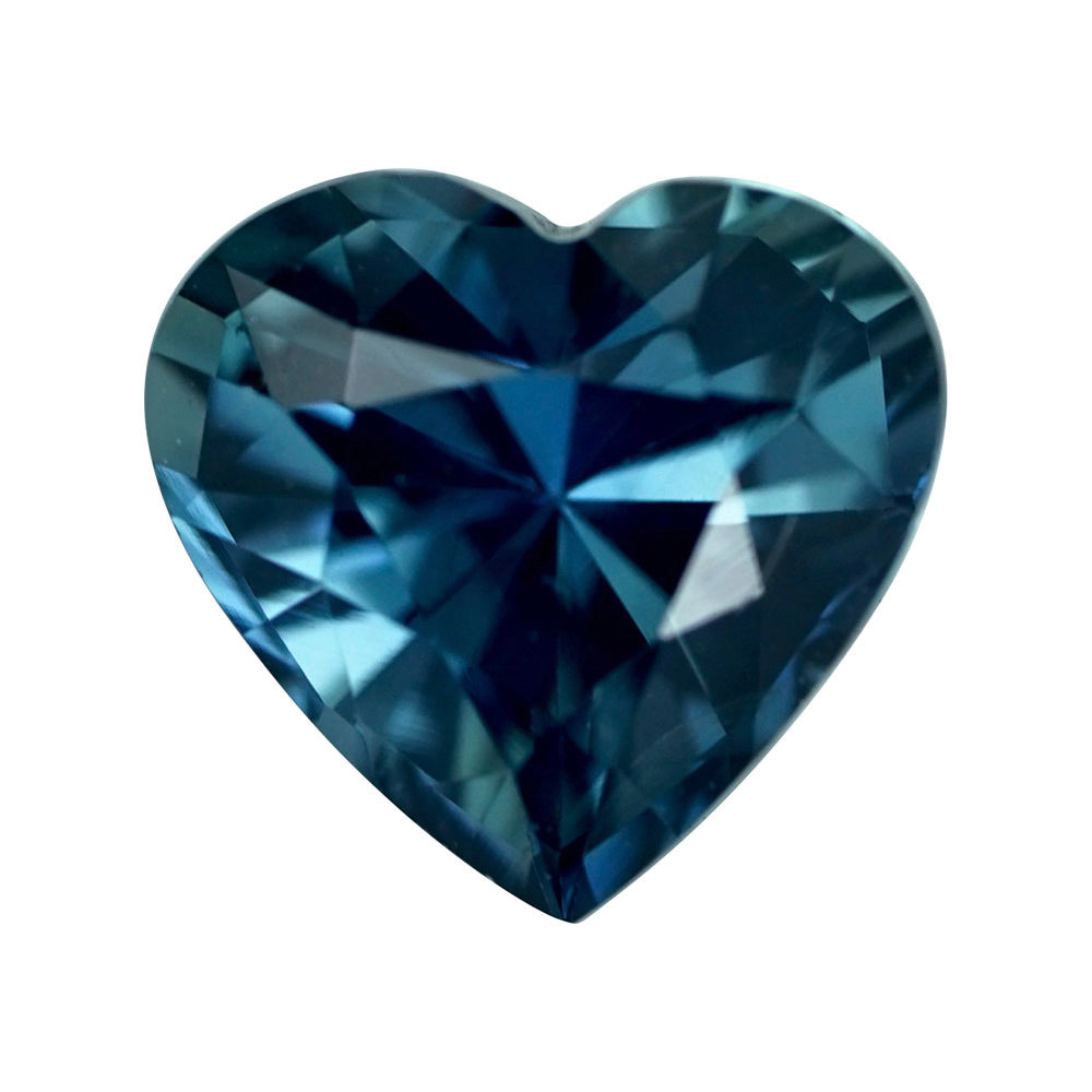 1.06 ct Teal Sapphire Heart Natural Unheated Birthstone