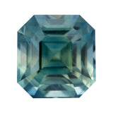 Bluish Green Square Emerald Cut Madagascar Sapphire Unheated Gem