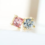 Toi-et-Moi Padparadscha Sapphire and Diamond Pendant