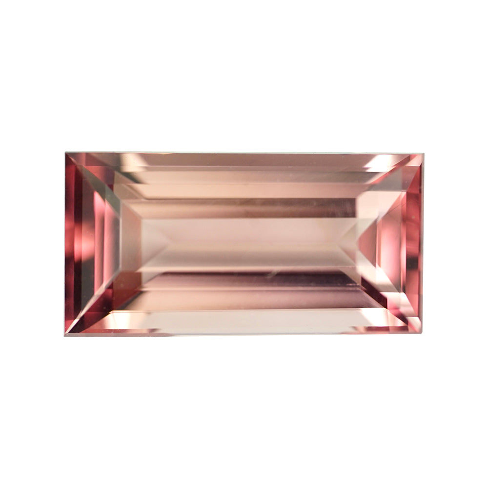 3.02 ct Orangish Pink Tourmaline Baguette Cut Natural Gemstones